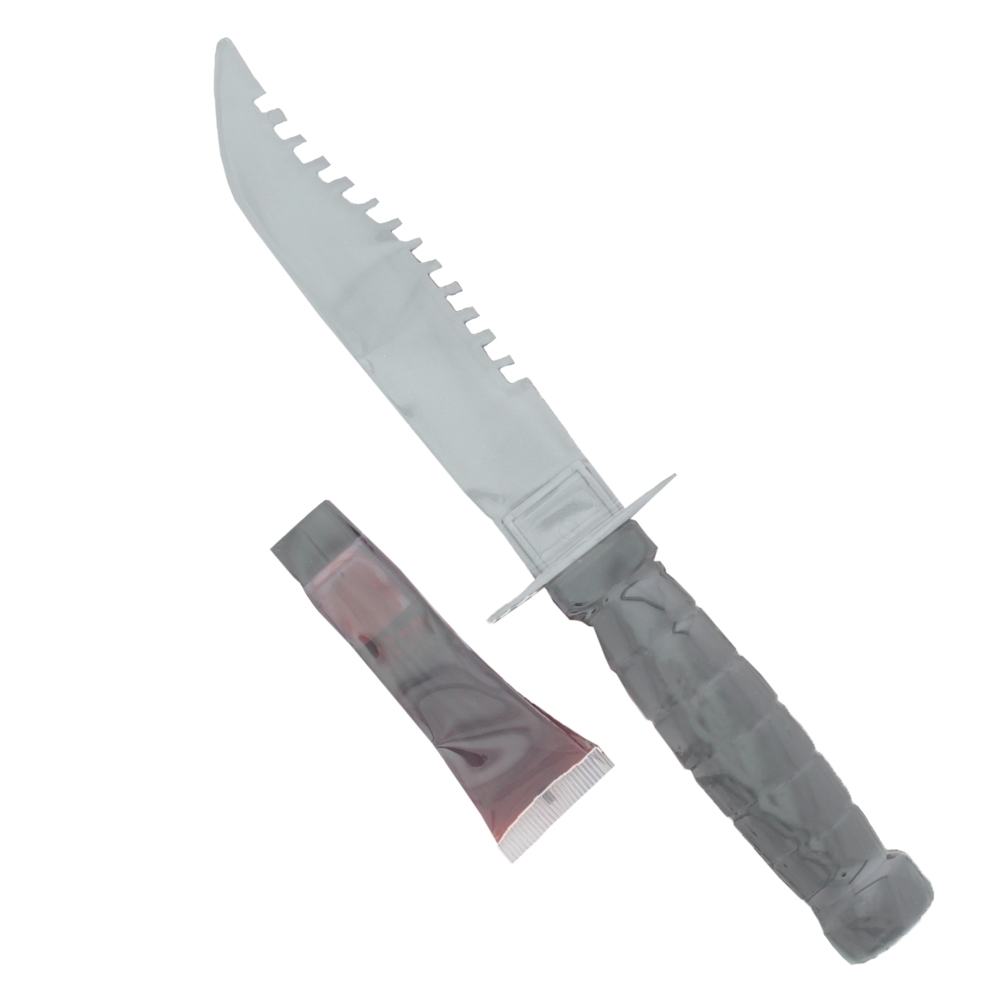 Zac's Alter Ego - Halloween Toy Knife & Blood Set Kostuum Accessoire - Zilverkleurig